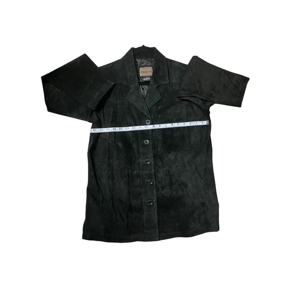 Brandon Thomas Black Leather Blazer Jacket Size M Button Front - Picture 5 of 7